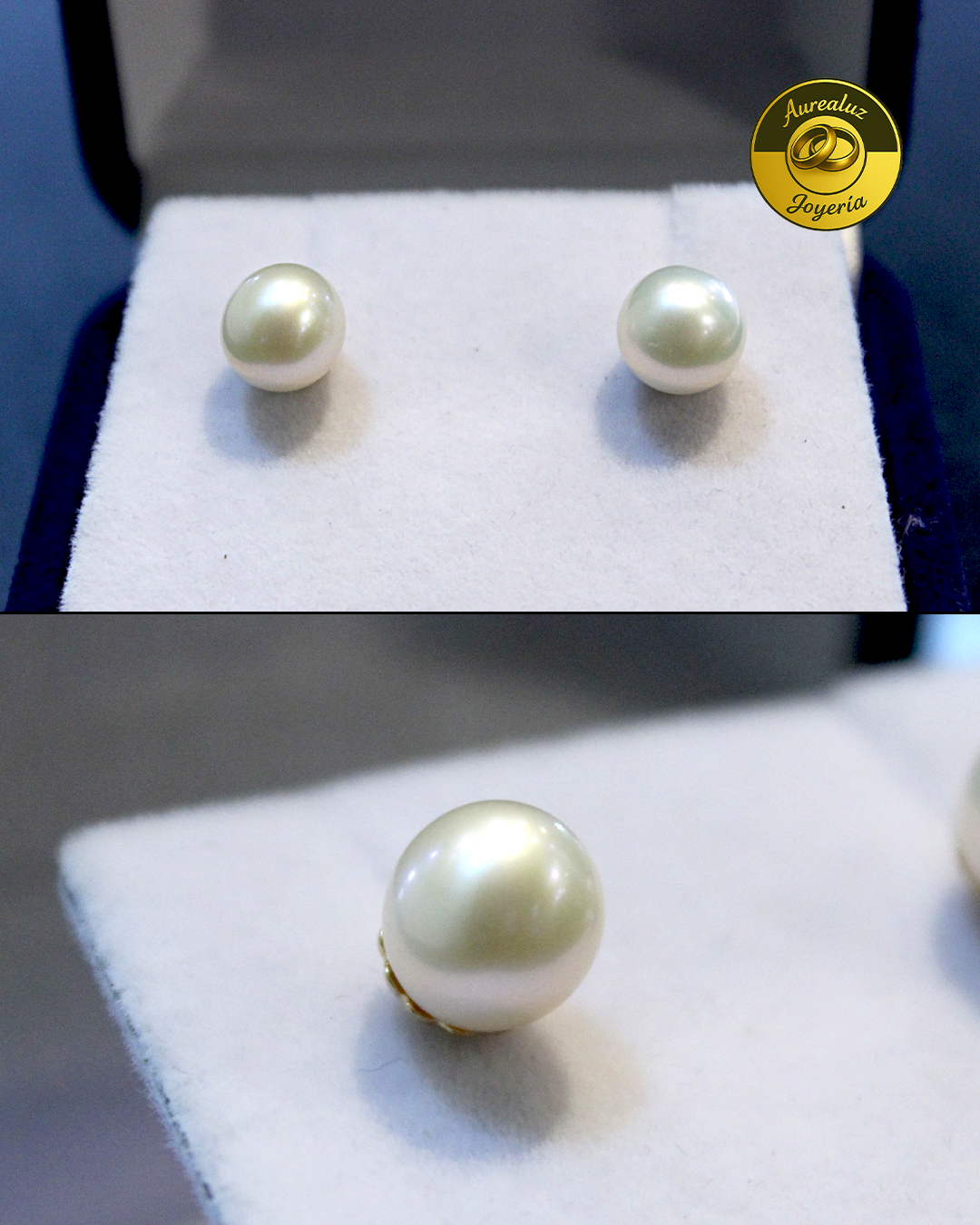 Aros de perla oro 18k